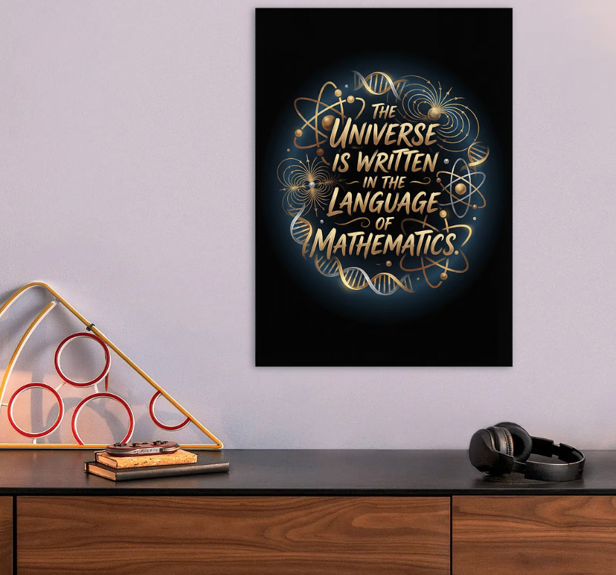 The Universe is Written in Mathematics — metal poster wall art by Lineer